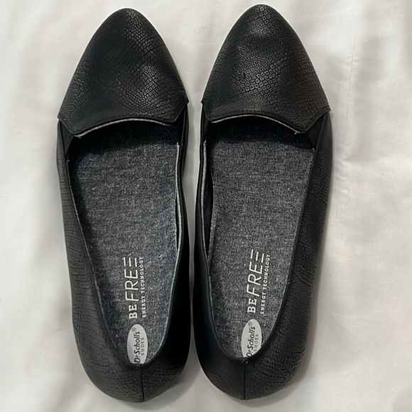 NWOB Dr. Scholl’s Black Snake Pointed Toe Flats - Picture 2 of 5